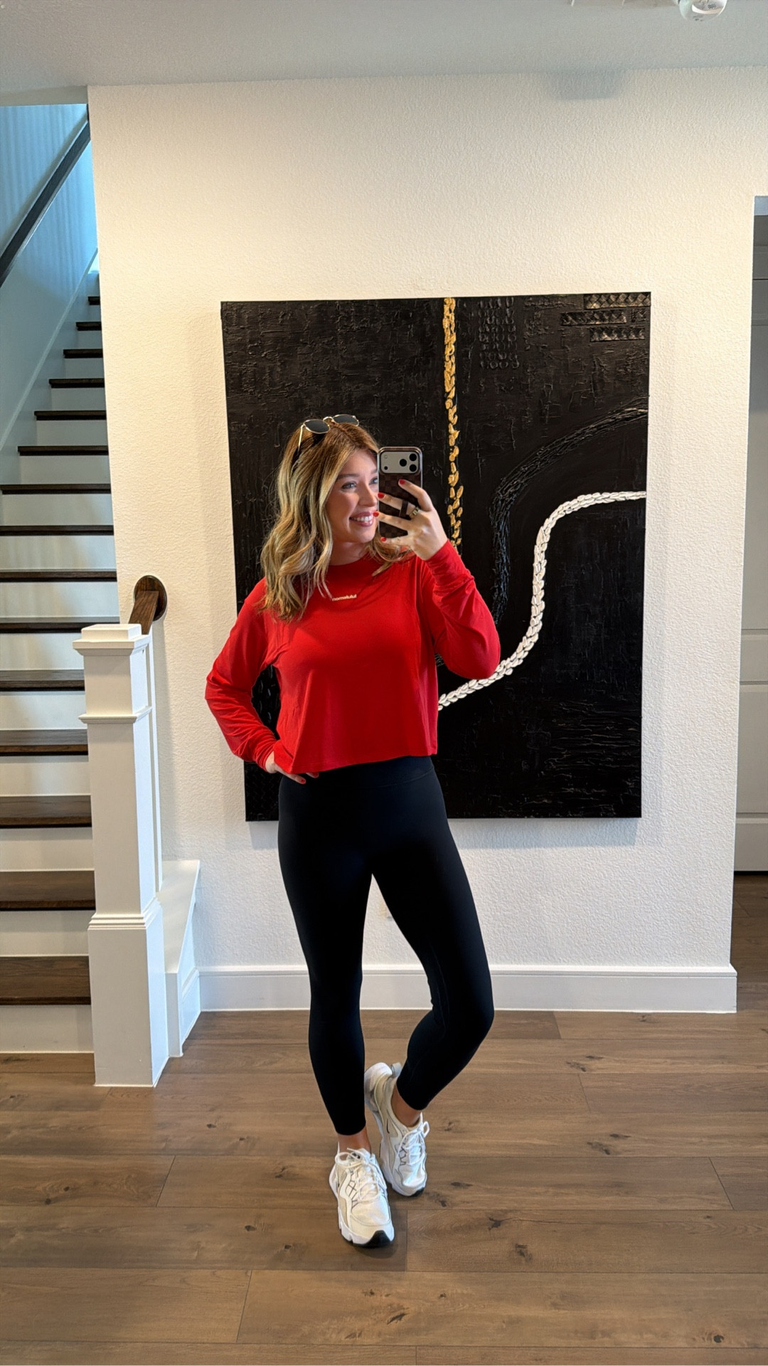 Basketball mom outfit of the day. 

Size medium leggings (these run snug in the waist band- lots of compression) 
Size 8 top for a loose fit 
Size 8 sports bra 

5’7 • 150lbs • 34DDD 

#LTKActive #LTKmomlife #LTKootd