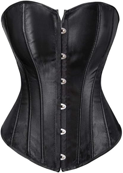 Kelvry Women's Plus Size Gothic Lingerie Satin Lace up Boned Overbust Corsets Shapewear Outfit | Amazon (UK)