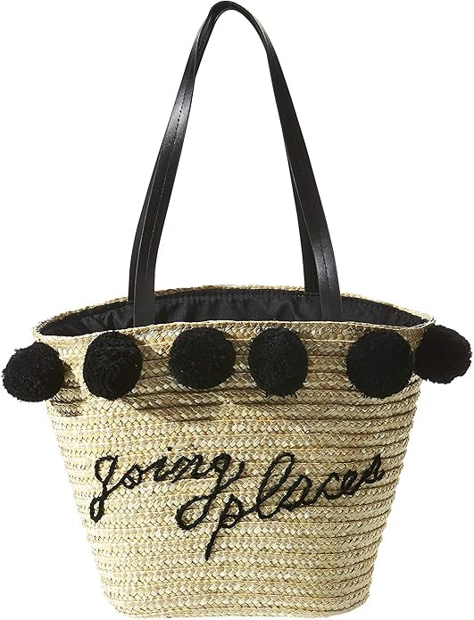 Tickled Pink Natural Straw Handbag | Amazon (US)