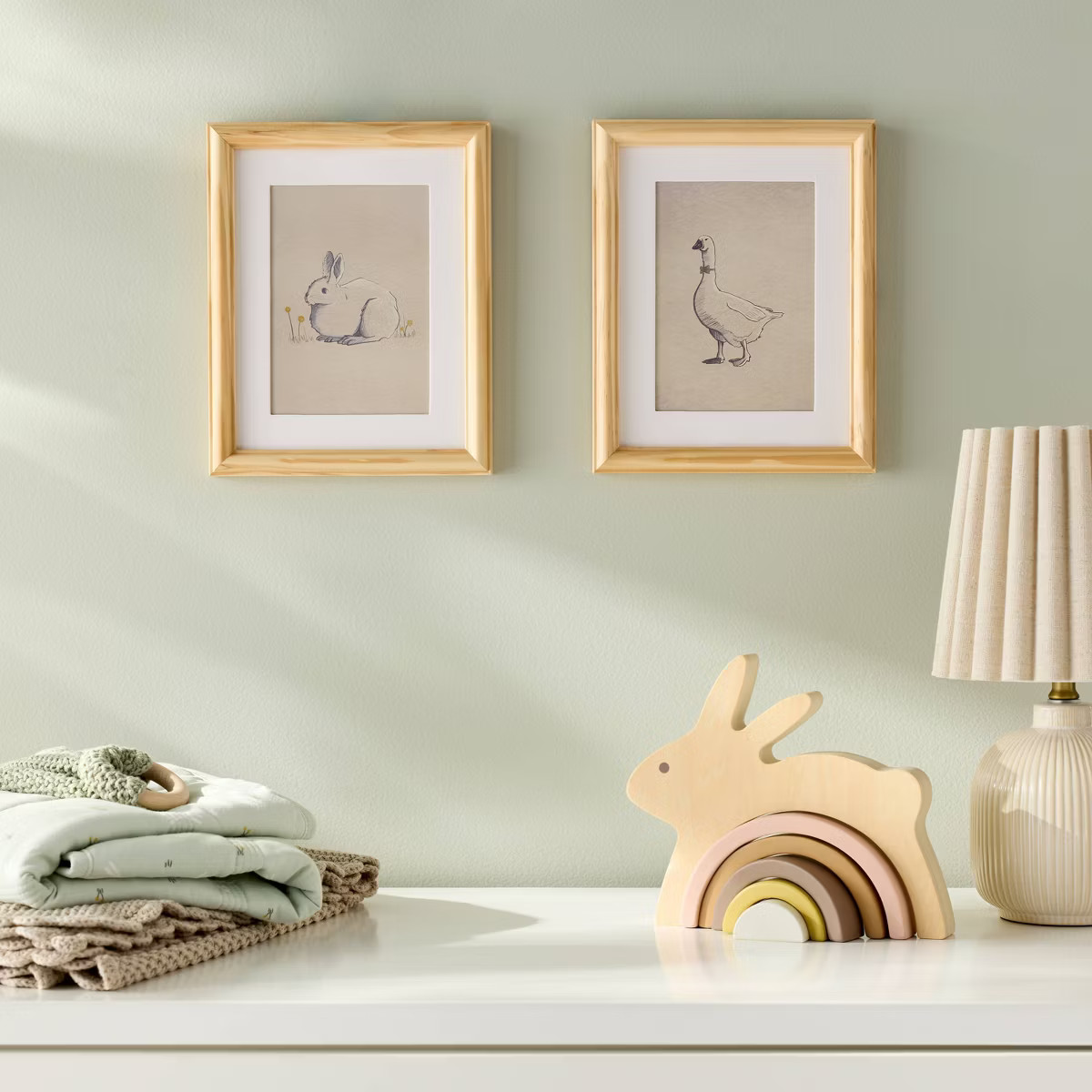 8"x10" Bunny and Duck Sketch Framed Wall Art (Set of 2) - Hearth & Hand™ with Magnolia | Target