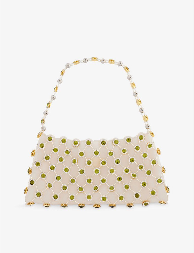 Les Floralies crystal-embellished woven top-handle bag | Selfridges
