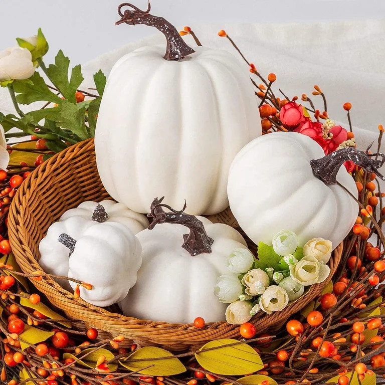 Halloween pumpkin 12 Pieces Faux Pumpkins Orange Fall Decoration Garden LawnfoamOrnamentsIn publi... | Walmart (US)