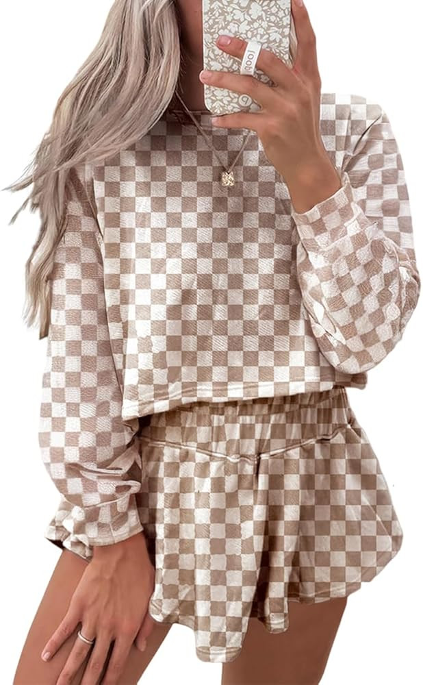 Ecosunny Women's Summer 2 Piece Sets Sweatsuits Casual Cropped Tee and Skort Set Matching Sets Tr... | Amazon (US)