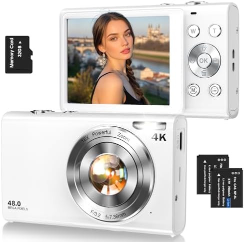 Digital Camera,Autofocus 4K Vlogging Camera for Photography with 32GB Card,48MP Portable Compact ... | Amazon (US)