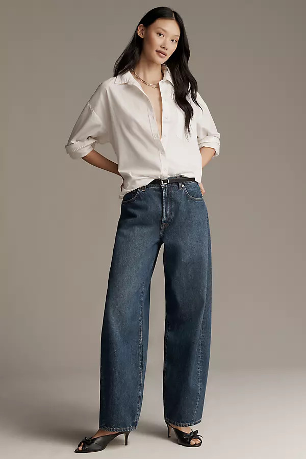 7 For All Mankind Twisted Bonnie High-Rise Barrel Jeans | Anthropologie (US)