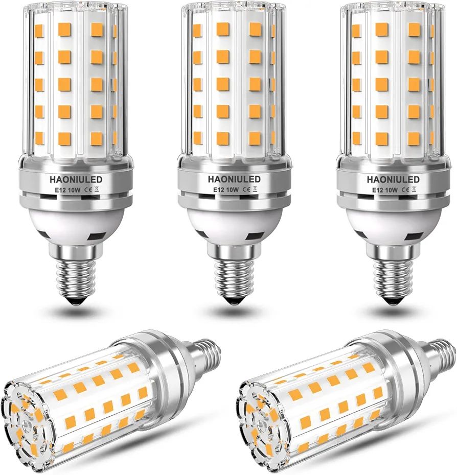 HAONIULED E12 LED Bulbs 10W LED Corn Light Bulb 100W Equivalent 1000 Lumen 3000K Warm White Non-d... | Amazon (US)