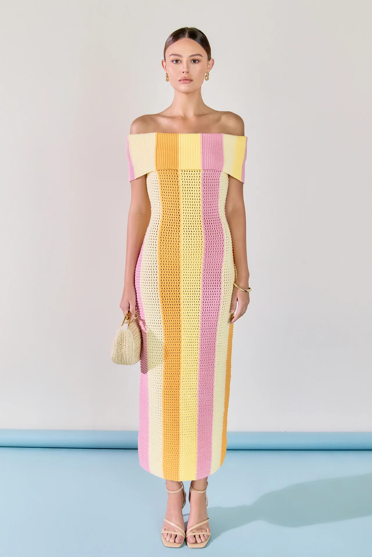 Off-the-Shoulder Sleeveless Midi Dress | Endless Rose