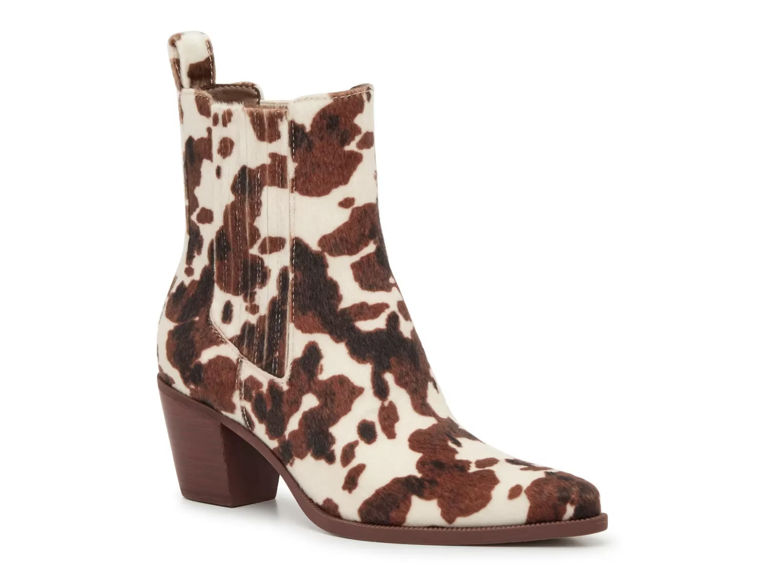 Dolce Vita Steffi Bootie | Women's | Brown/White Cow Print | Size 9.5 | Boots | DSW