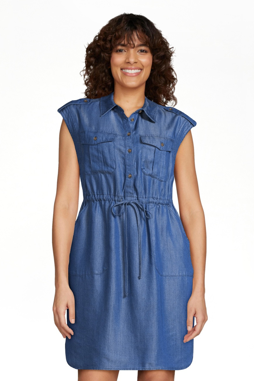 Time and Tru Women's and Women's Plus Short Sleeve Utility Shirt Dress, Sizes XS-4X | Walmart (US)