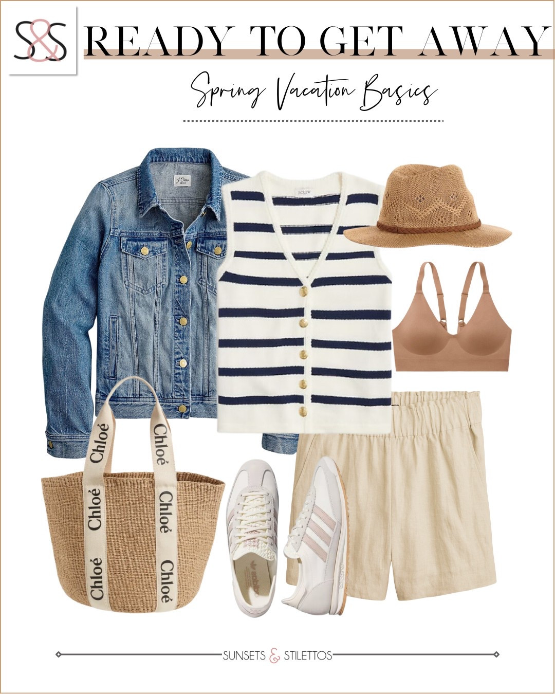 This striped sweater vest with linen shorts is an amazing vacation outfit! Layer with a denim jean jacket and neutral adidas sneakers a great date night look!

Sunsets and Stilettos, travel, adidas sneakers 

#LTKTravel #LTKSeasonal #LTKOver40