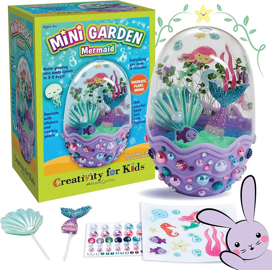 Creativity for Kids Mini Garden: Mermaid Terrarium Kit - Mermaid Gifts for Girls, Crafts for Kids... | Amazon (US)