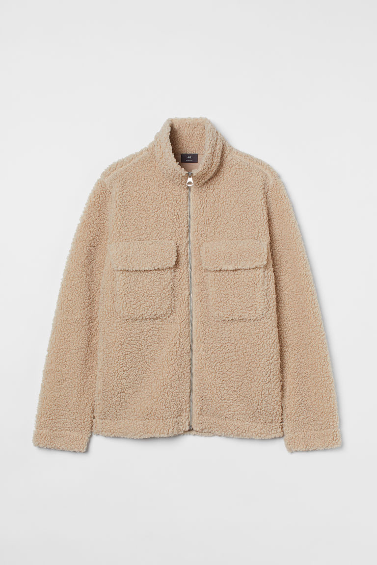 H & M - Regular Fit Faux Shearling Jacket - Beige | H&M (US + CA)