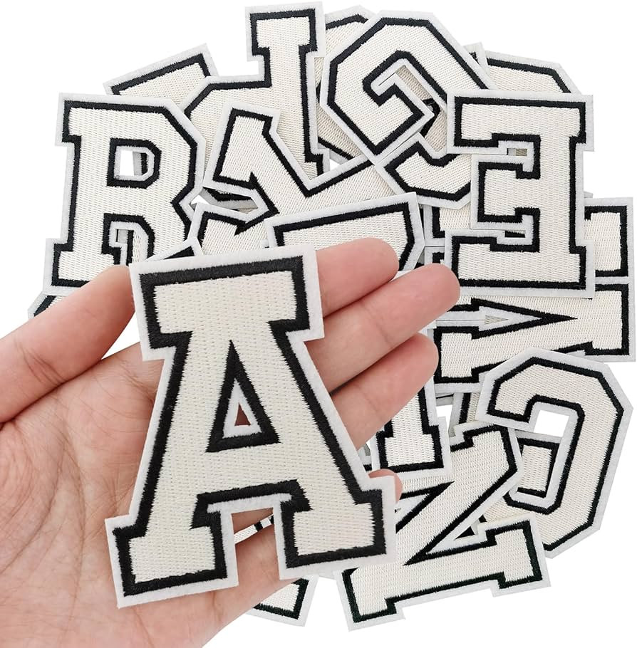 Letter Iron on Patches, Iron on Letters(A-Z) for Fabric, Full Embroidery Letters for Clothing, Ha... | Amazon (US)