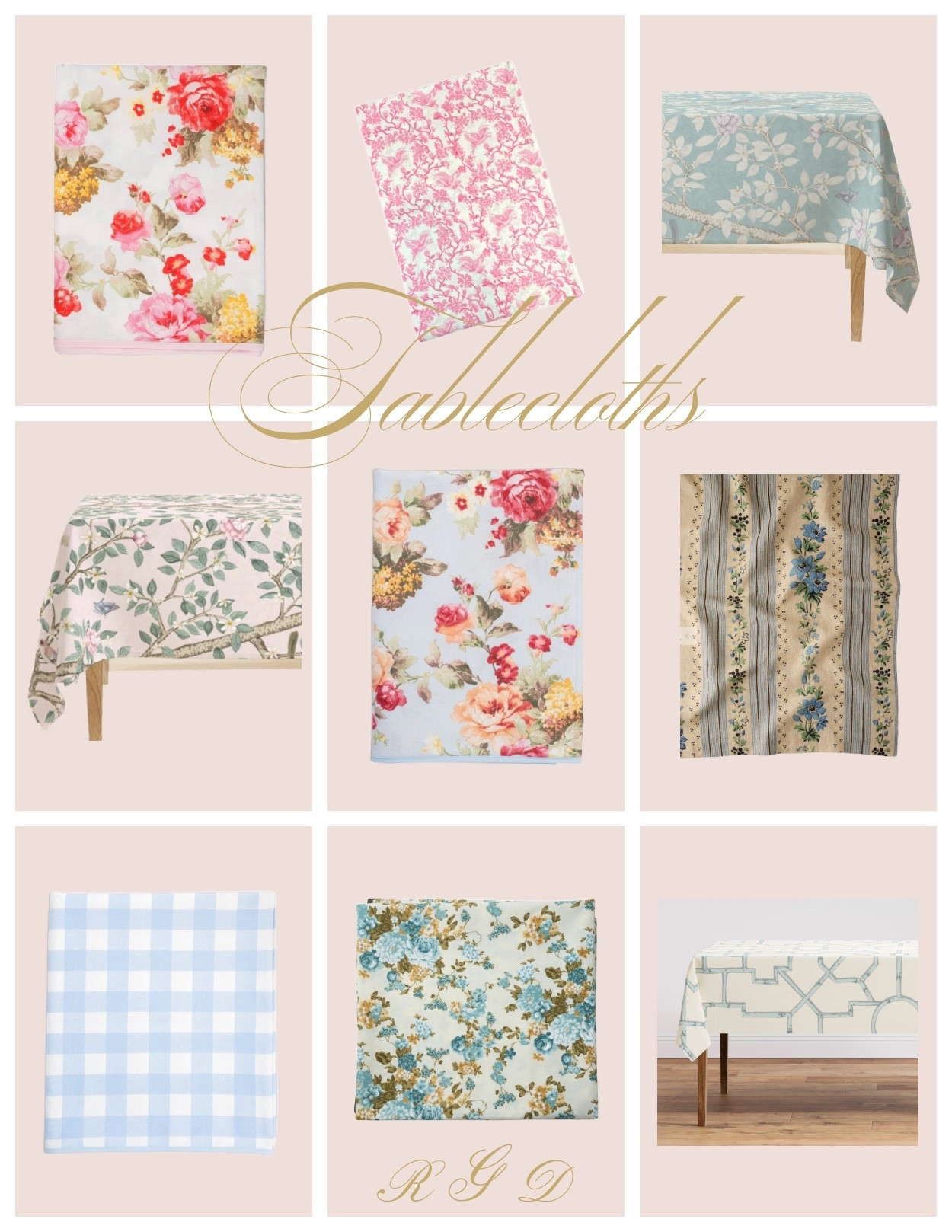 Gorgeous spring tablecloths you can use for spring and summer and beyond 

#LTKHome #LTKspring