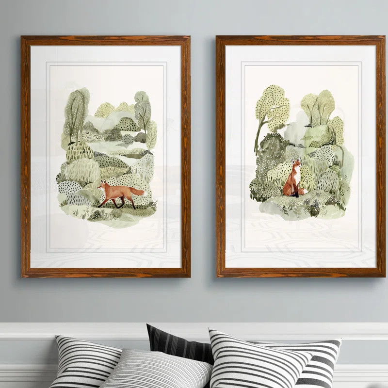 Fox Glen I - 2 Piece Framed Painting Print Set (Set of 2) | Wayfair North America
