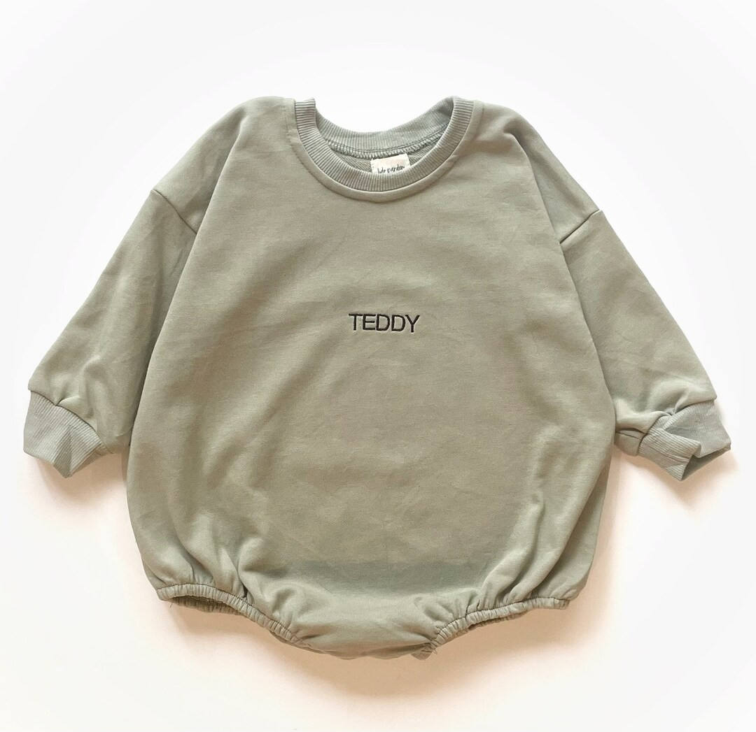 OLIVE Personalized Sweater Bubble Romper Personalized - Etsy | Etsy (US)