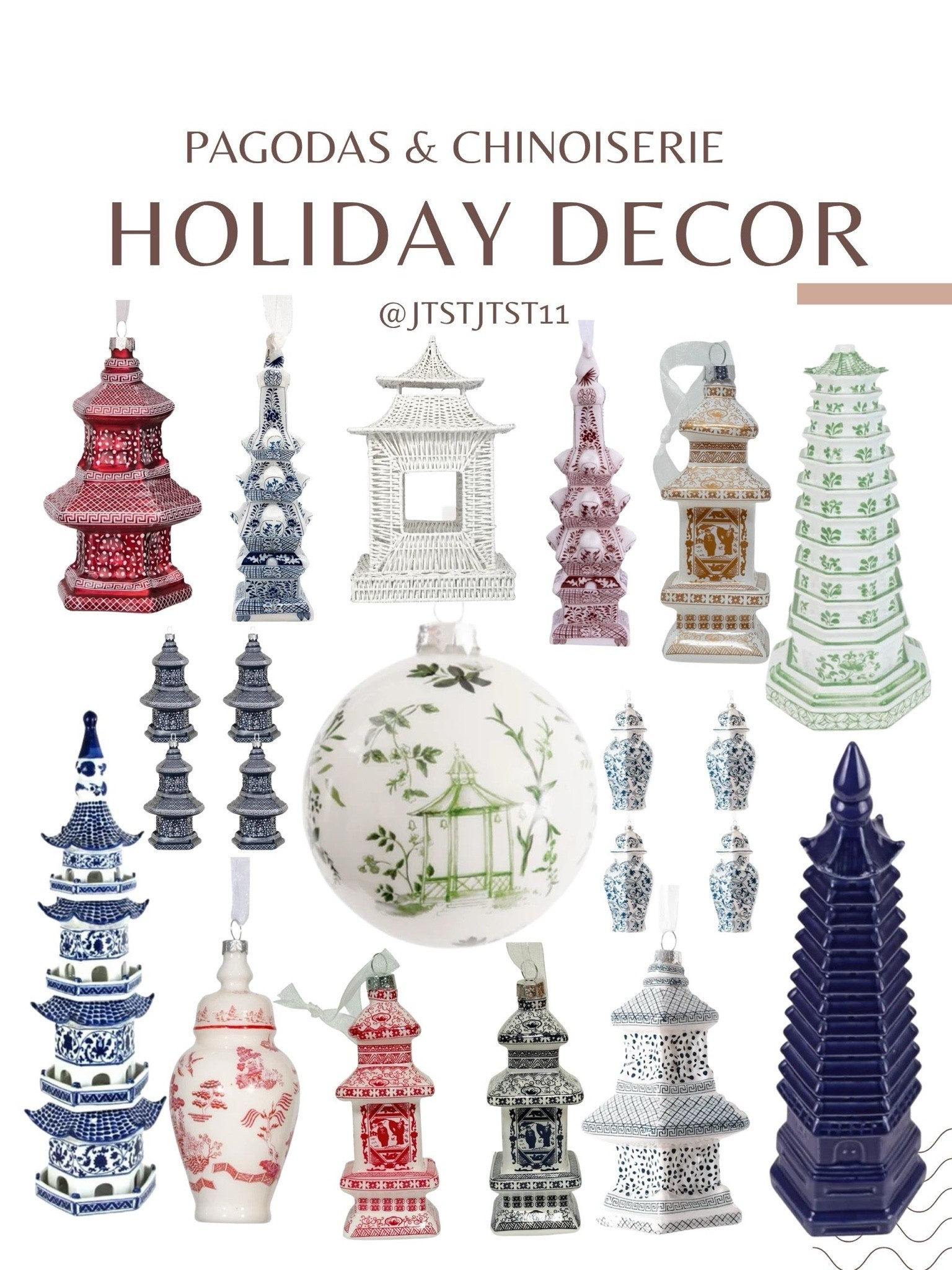 Sharing pagodas and chinoiserie holiday decor that will make great gifts too! #LTKHome #LTKSeasonal