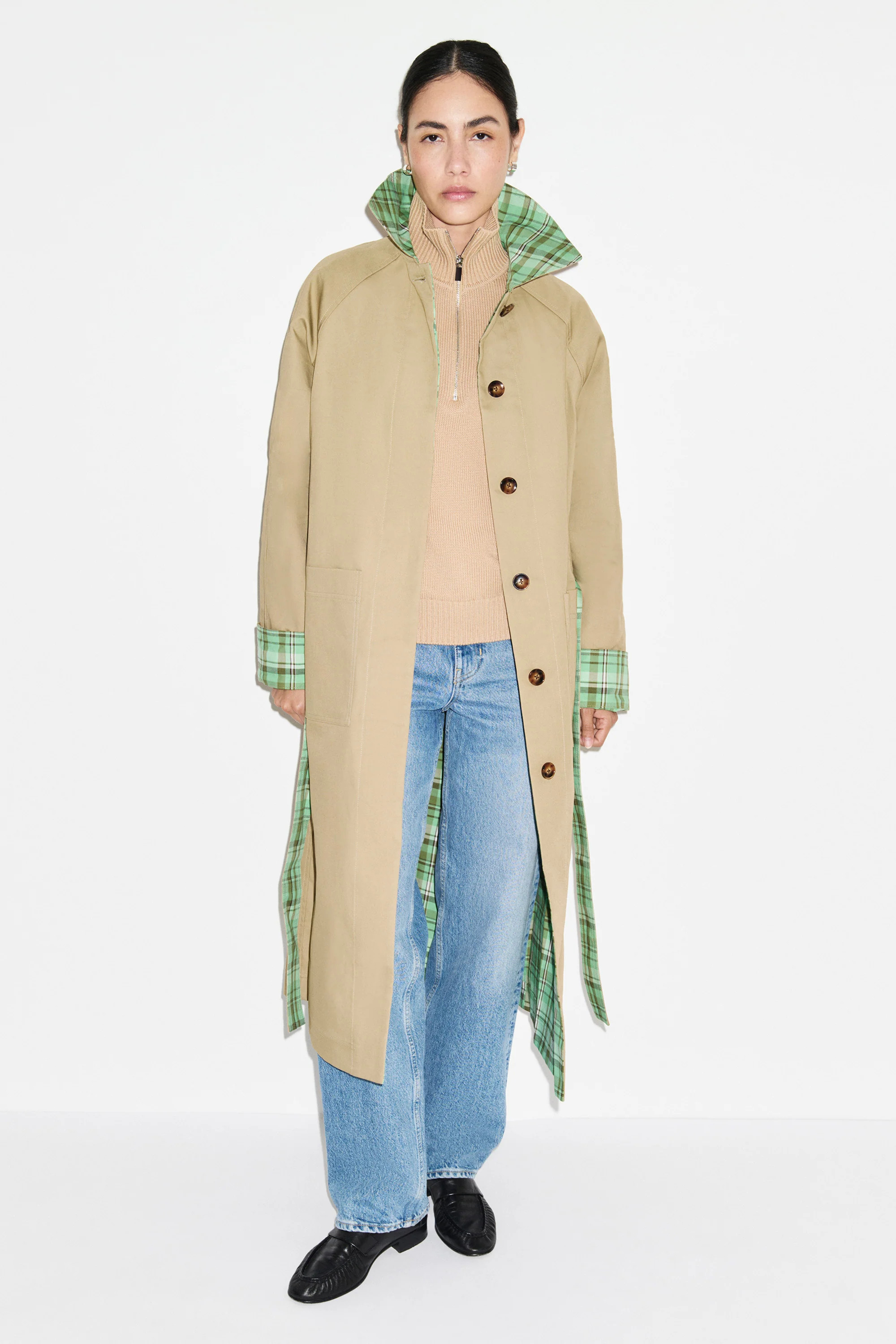 ALIGNE Barnaby Trench Coat - Reversible | Green | ALIGNE UK & EU