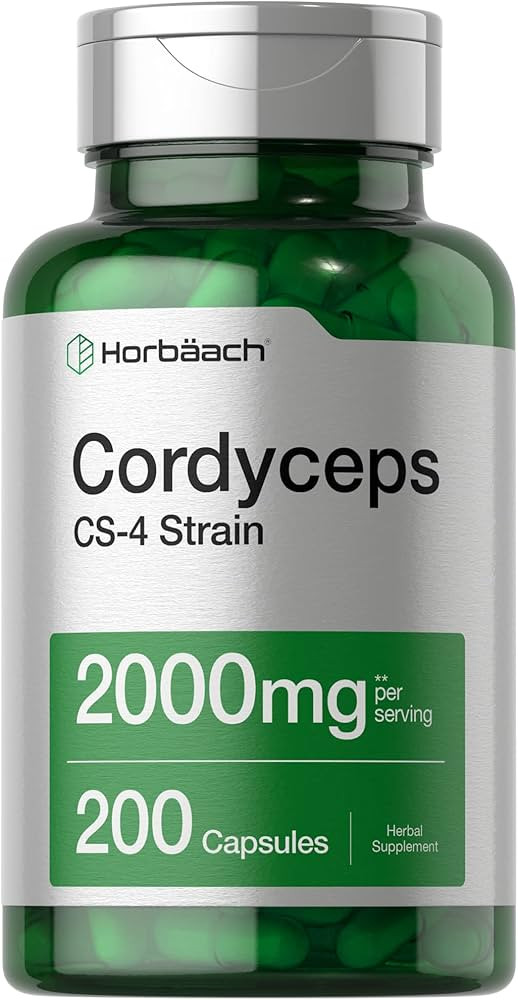 Horbäach Cordyceps Mushroom Capsules 2000mg | 200 Count | CS-4 Strain Cordyceps Sinesis | Non-GM... | Amazon (US)