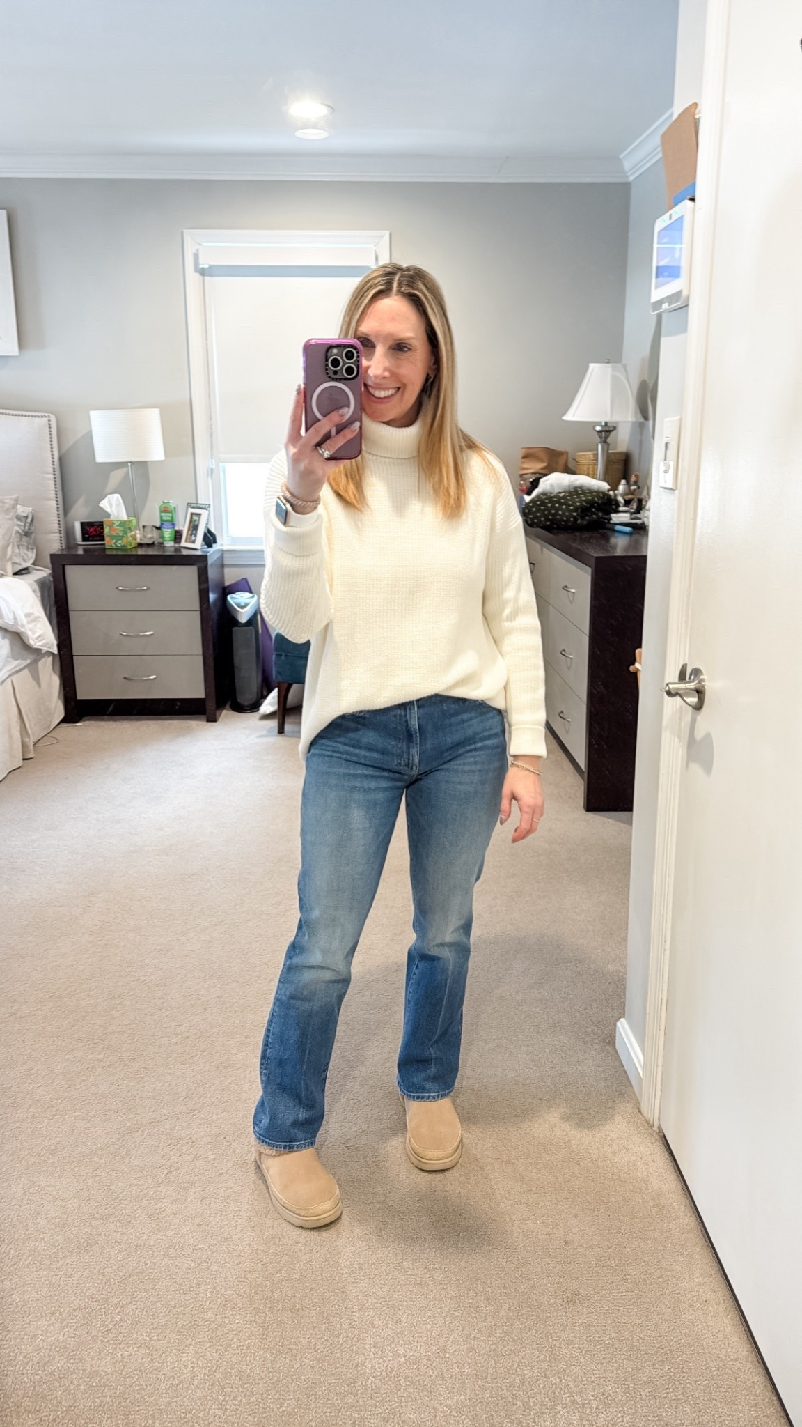 My simple cold weather outfit for a Target run - sweater is J.crew cashmere cotton blend from a few years ago and is over sized so wasn’t sure how it would look with jeans. But here you go! It looks ok?! 🤷‍♀️and added Uggs because I was just that cold that day. 

#LTKSeasonal #LTKdayinmylife #LTKOver40