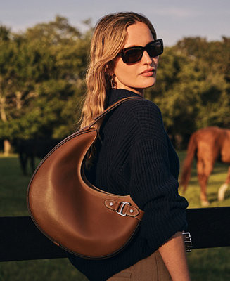 Leather Large Tasha Shoulder Bag | Macy's