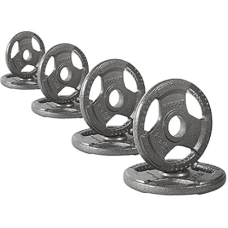 CAP Barbell 300 LB Cast Iron Olympic Weight Set with 7’ Olympic Bar, Black | Amazon (US)