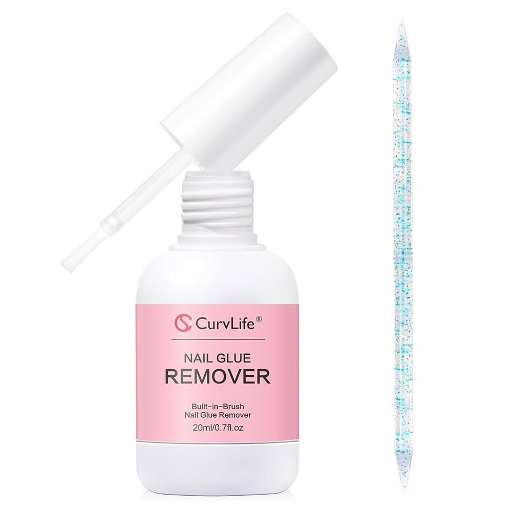 Curvlife Multi-functional Brush-on Nail Glue Remover 20ml for Press On and Fake Nails - Cuticle P... | Amazon (US)