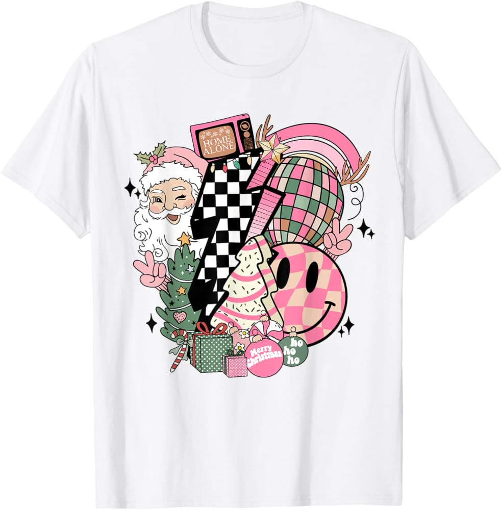 Cute Retro Christmas Groovy Bougie Christmas S T-Shirt | Amazon (US)