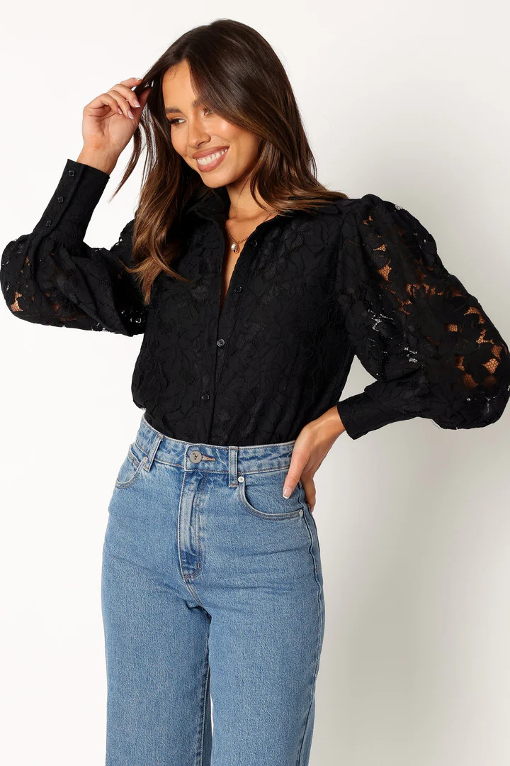 Tadeo Lace Shirt - Black | Petal & Pup (US)