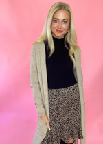 Longline Duster Cardigan in Oatmeal | AMUSE Collection