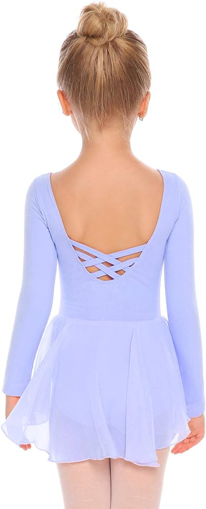 Zaclotre Ballet Leotards for Girls Toddler Classic Long Sleeve Criss-Cross Back Dance Dress Balle... | Amazon (US)