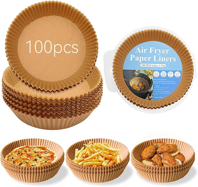 bahouloer Air Fryer Paper Liners Round Disposable Paper Liners, Sheets 100PCS 6.3 inch for Fryers... | Amazon (US)