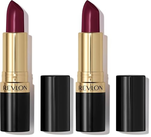 REVLON Super Lustrous Lipstick, Creamy Formula For Soft, Fuller-Looking Lips, Moisturized Feel, 477 Black Cherry, 0.15 oz (Pack of 2) | Amazon (US)