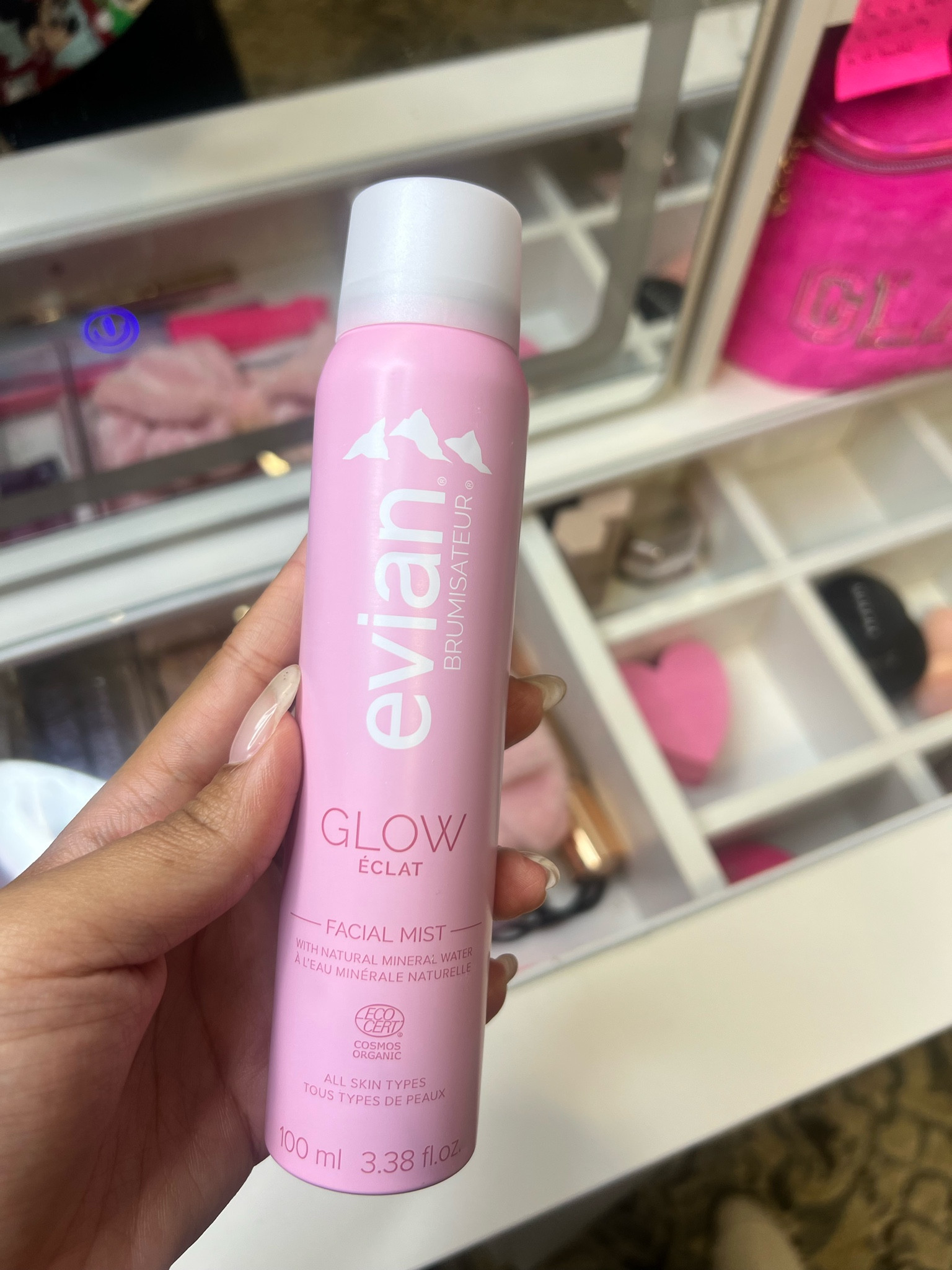 Glowy face and I love to add a spray in for extra moisture to my face. I have dry skin and it always helps make my face feel refreshed and hydrated. I’ll even spray over my makeup for a dewy look.

#LTKFindsUnder50 #LTKParties #LTKBeauty
