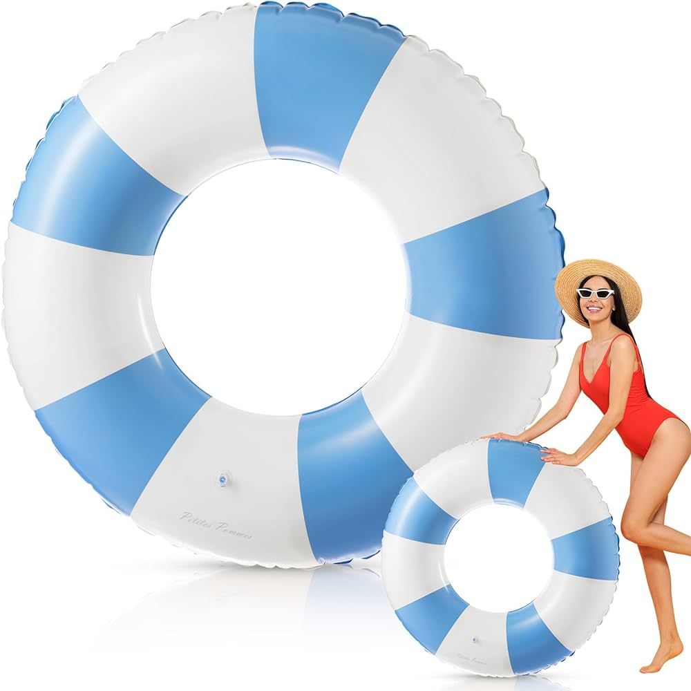 47.24 Inch Swimming Ring Jumbo Pool Floats Striped Pool Rings Inflatable Tube Pool Tube for Kids ... | Amazon (US)