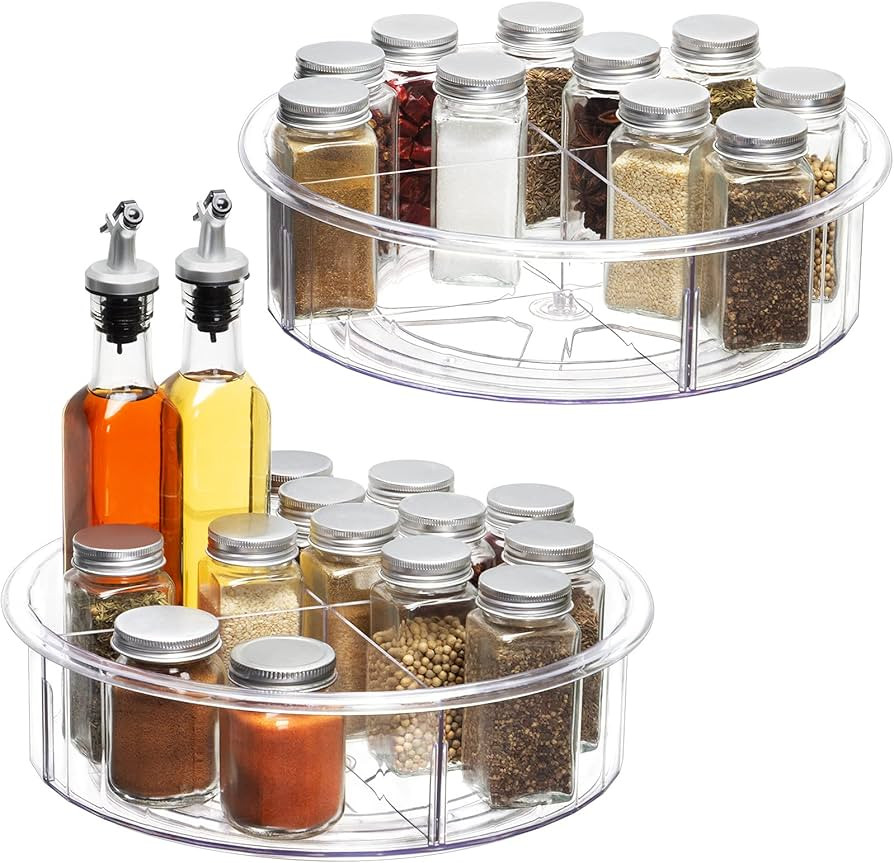 Tiblue Lazy Susan Cabinet Organizer -Round Clear Spinning Organization & Storage Container Bin Tu... | Amazon (US)