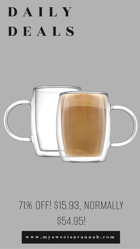 71% off these viral clear coffee/tea mugs! So pretty and such a steal. Get them now while they are so cheap! Amazon deal of the day! 

#LTKfindsunder50 #LTKsalealert #LTKhome