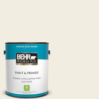 1 gal. Designer Collection #DC-003 Blank Canvas Satin Enamel Low Odor Interior Paint & Primer | The Home Depot