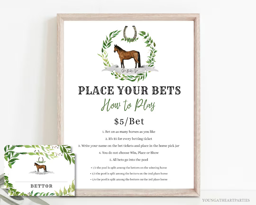 Horse Race Betting Sign WITH Bet Slips Template, Editable Derby Bet Wager Game, Kentucky Derby Be... | Etsy (US)