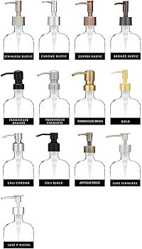Rail19 Fluted Glass Nouveau Soap Dispenser with Metal Soap Pump - Lotion & Liquid Hand Soap for K... | Amazon (US)