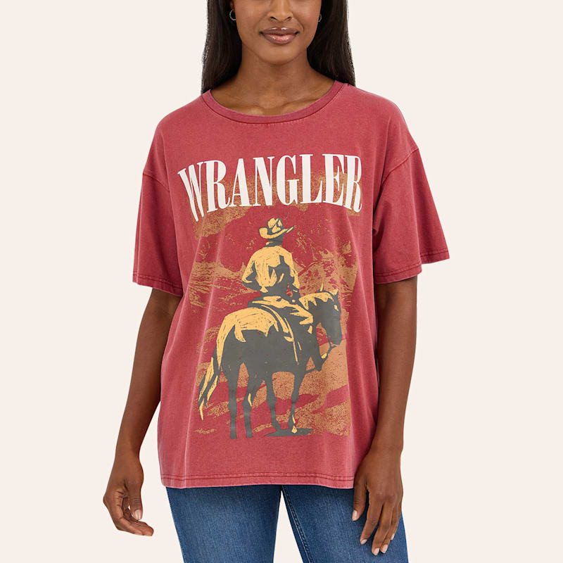 Wrangler Women's Red Cowboy Graphic T-Shirt | Cavender's