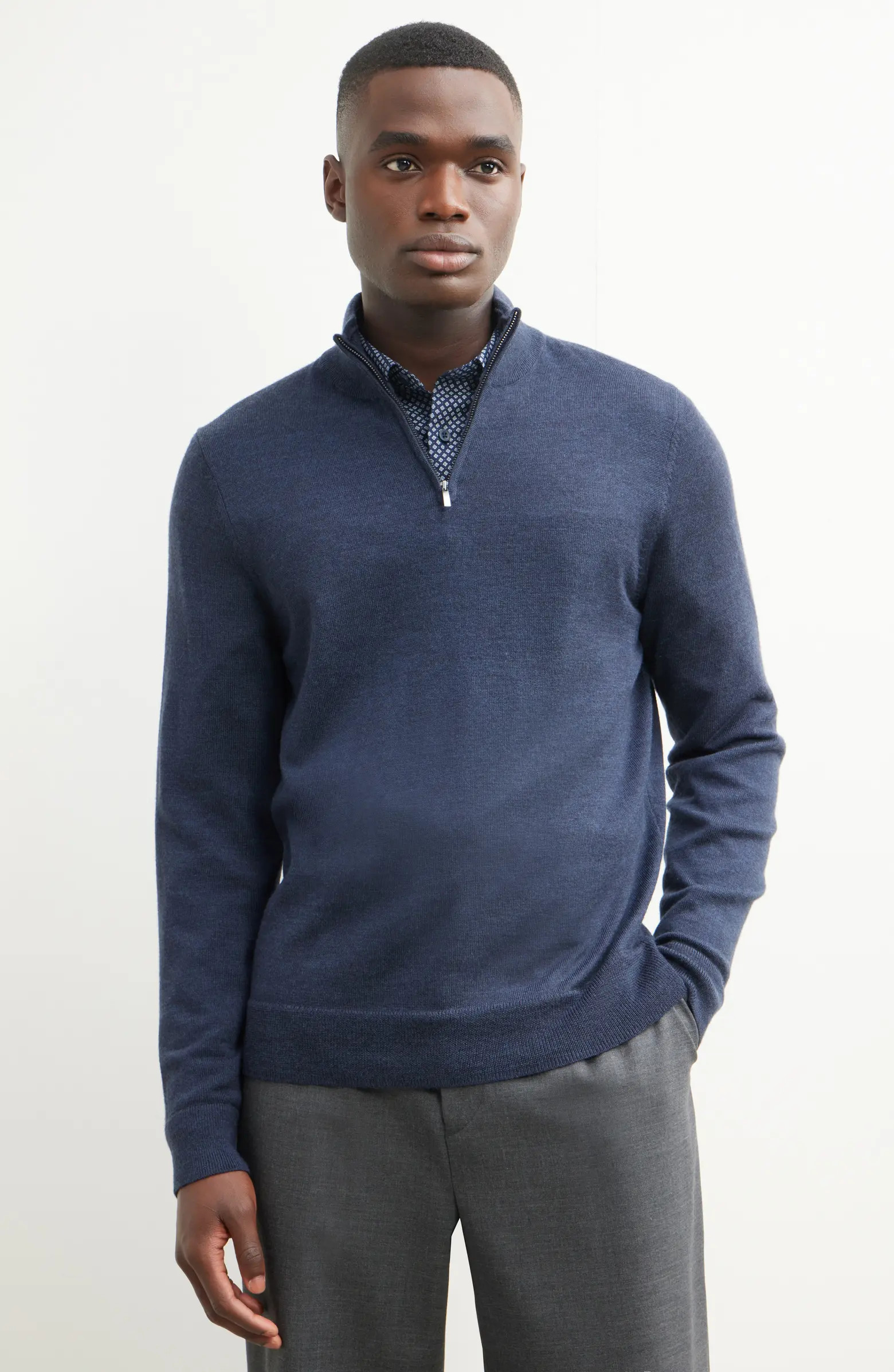 Washable Italian Merino Wool Quarter Zip Sweater | Nordstrom