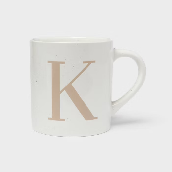 16oz Stoneware Monogram Mug K - Threshold™ | Target
