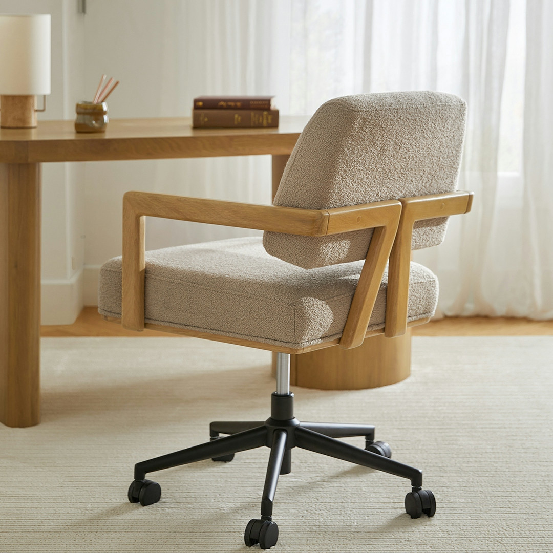 Aquila Office Chair - Sandstone Wool Bouclé | Article