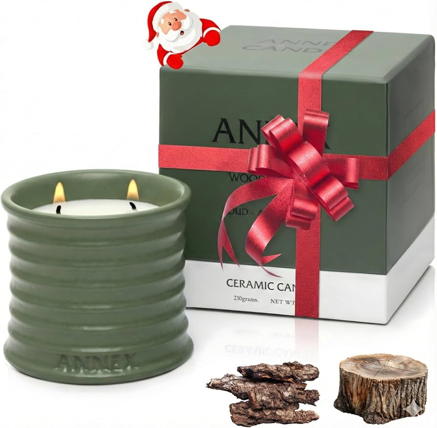 Scented Luxury Candles in Handmade Ceramic Jars, Soy Wax | Woody Wood – Oud & Agarwood, Large C... | Amazon (US)