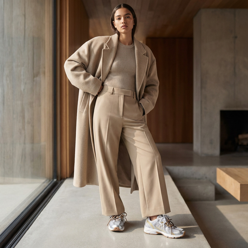 Neutral luxury meets sporty shine 🤍✨
These New Balance x Miu Miu 530 SL metallic leather + mesh sneakers are the definition of elevated comfort. The metallic accents, the soft mesh, the Miu Miu craft… everything about them feels luxe but wearable.

I paired them with a full monochrome look — tailored trousers, ribbed knit, and a long coat — for that clean, modern, quiet-luxury vibe. The sneakers add just the right amount of edge without breaking the soft neutral palette.

Linking the exact pair ($1,220) + all the pieces to recreate this polished everyday look ↓
#LTKStyle #MiuMiu #NewBalance #QuietLuxury #MinimalChic #NeutralOutfit #DesignerSneakers #LTKFinds 

 

#LTKGiftGuide #LTKHoliday