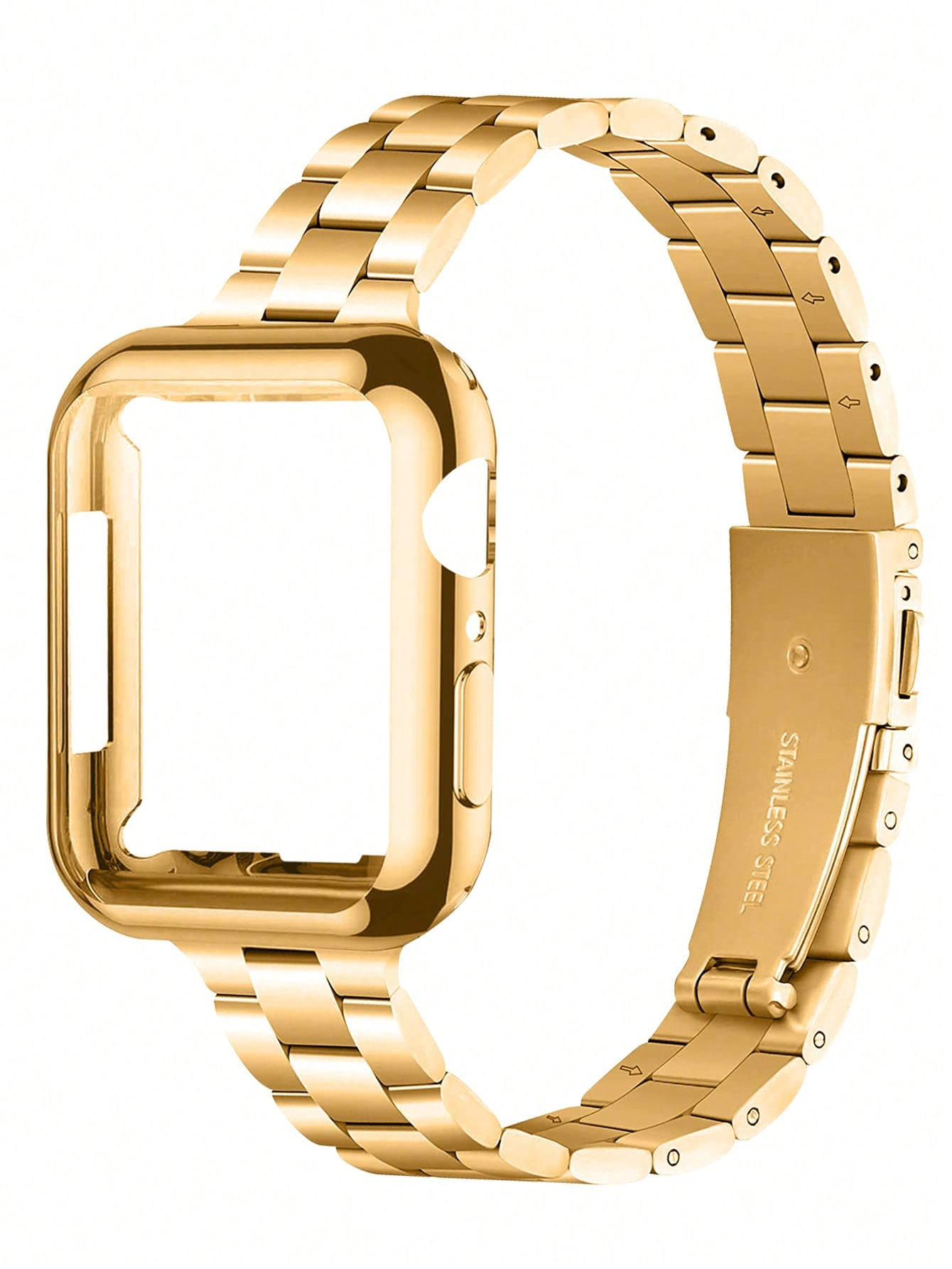 Stainless Steel Watchband & Case Compatible With Apple Watch | SHEIN