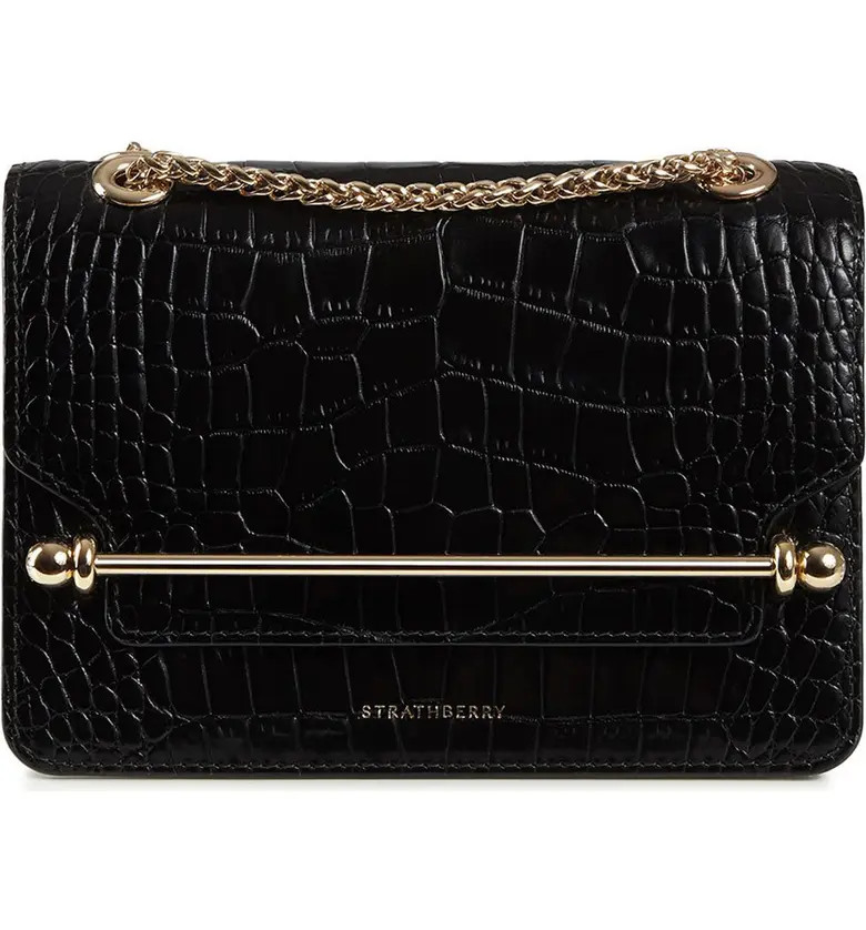 Mini East/West Croc Embossed Leather Crossbody Bag | Nordstrom