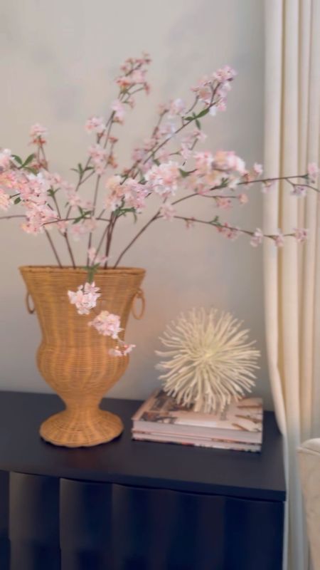 Rattan flower vase perfect for spring refresh and Valentine’s Day decor. Styled with 6 stems of cherry blossoms. Home decor, spring decor

#LTKhome #LTKfindsunder50
