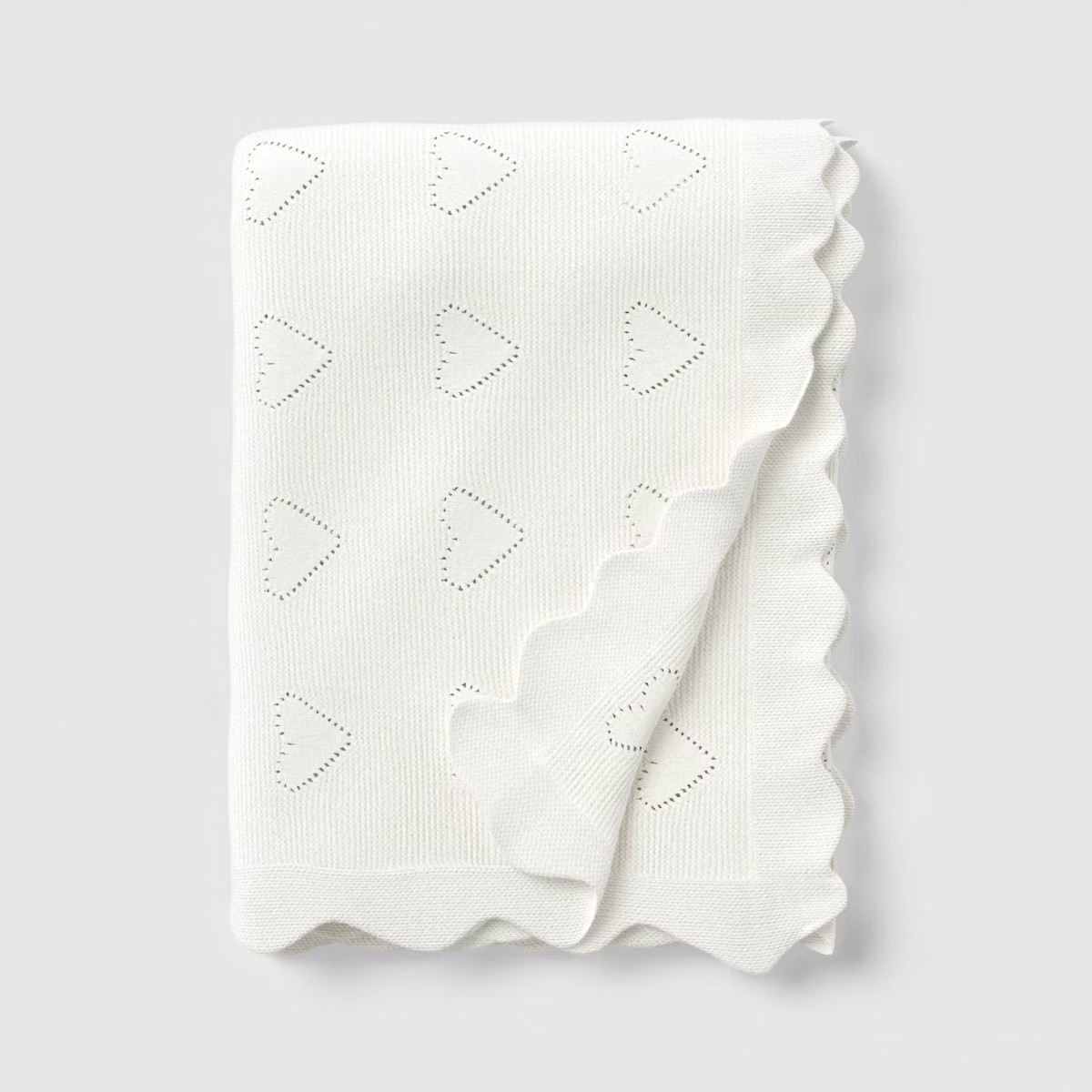 Heart Knit Throw with Scalloped Trim - Threshold™ | Target